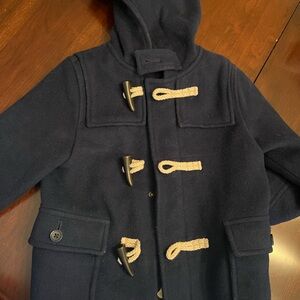 GAP Navy Coat with toggles/hood and lined in sleeves   4 years old